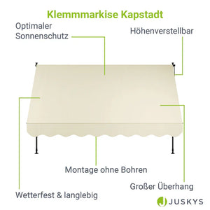 Klemmmarkise Kapstadt 300x120 cm Beige