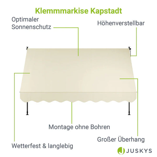 Klemmmarkise Kapstadt 300x120 cm Beige
