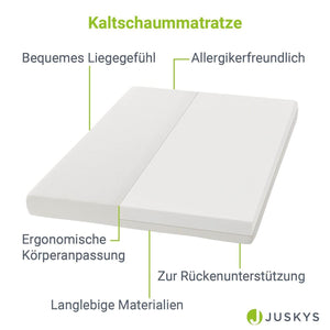 Kaltschaummatratze 80 x 160 cm - Weiss