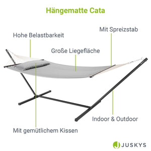 Hängematte Cata mit Gestell und Kissen - Hellgrau
