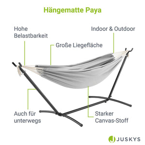 Hängematte Paya mit Gestell - Hellgrau