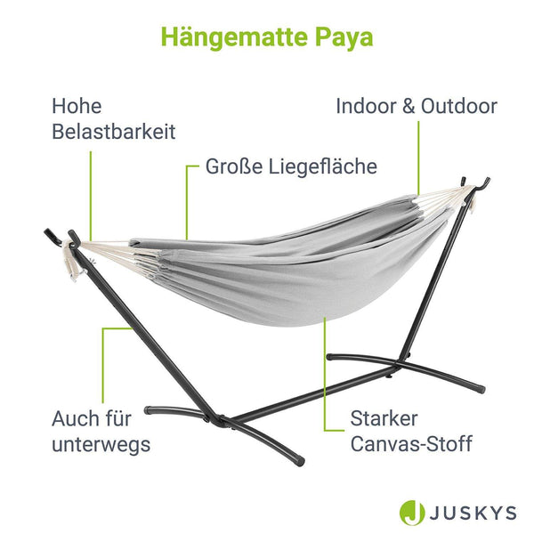 Hängematte Paya mit Gestell - Hellgrau
