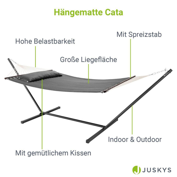 Hängematte Cata mit Gestell und Kissen - Anthrazit