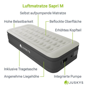 Luftbett Sapri M mit integrierter Pumpe - Grau/Anthrazit