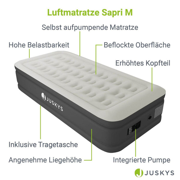 Luftbett Sapri M mit integrierter Pumpe - Grau/Anthrazit