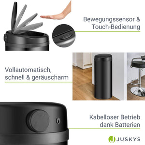 Automatischer Mülleimer mit Sensor - 50L Schwarz