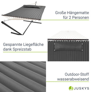 Hängematte Cata mit Gestell und Kissen - Anthrazit