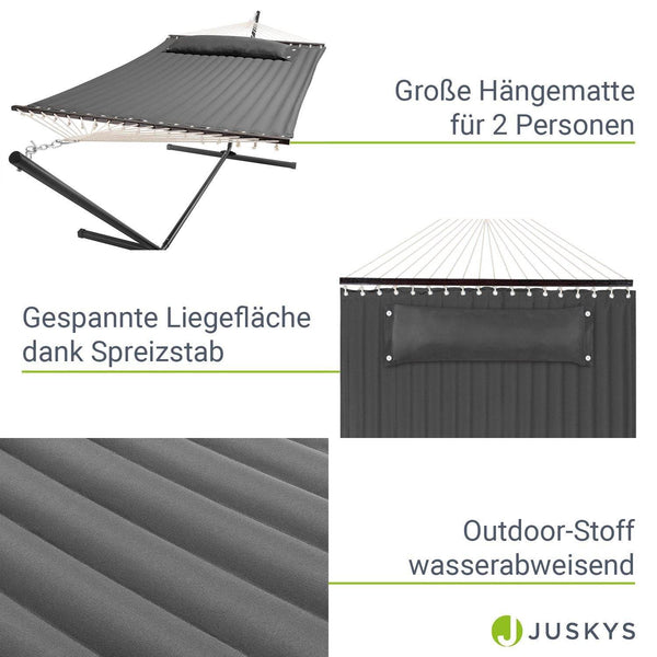 Hängematte Cata mit Gestell und Kissen - Anthrazit