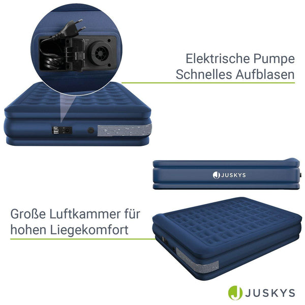 Luftbett Sapri L mit integrierter Pumpe - Blau
