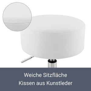Schminktisch-Hocker Höhenverstellbar Tonia Weiss-Silber