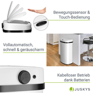 Automatischer Mülleimer mit Sensor - 70L Weiss