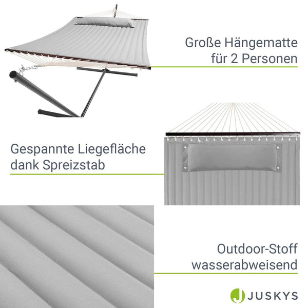 Hängematte Cata mit Gestell und Kissen - Hellgrau