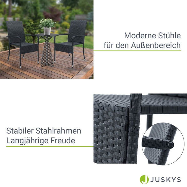 Polyrattan Gartenstühle Yoro 2er Set