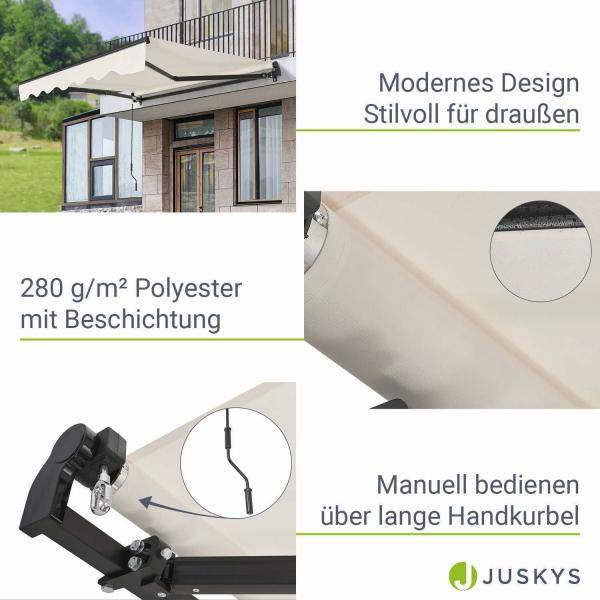 Gelenkarmmarkise 350 x 300 cm mit Kurbel Beige