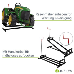 Rasentraktorheber mit Handschuhen - Schwarz