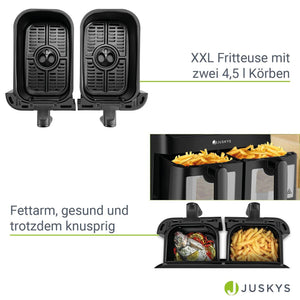 Heißluftfritteuse 9 L - 2 Kammern 9 Programme