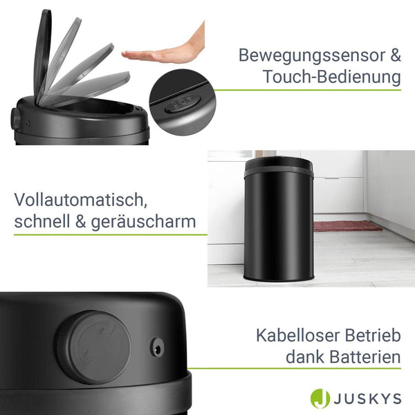 Automatischer Mülleimer mit Sensor - 30L Schwarz