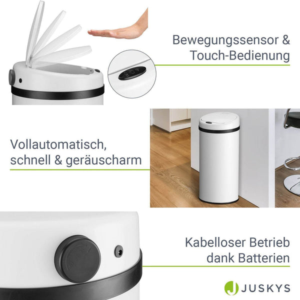 Automatischer Mülleimer mit Sensor - 40L Weiss