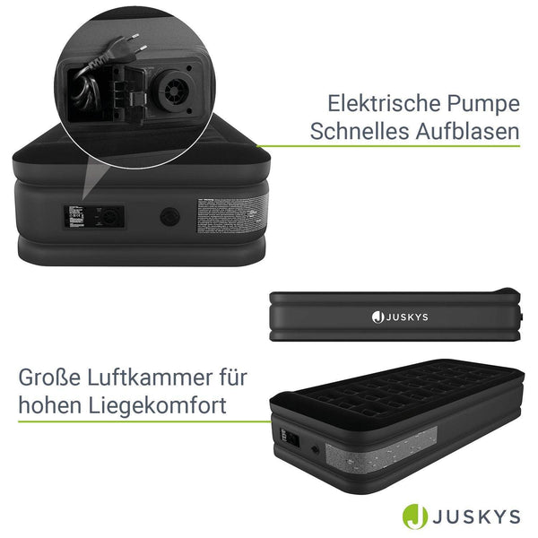 Luftbett Sapri M mit integrierter Pumpe - Schwarz
