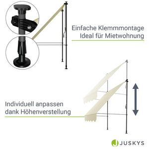 Klemmmarkise Kapstadt 150x120 cm Beige