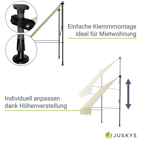 Klemmmarkise Kapstadt 150x120 cm Beige