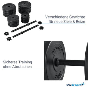 2er Hantelset 30kg 16 Gewichtsscheiben