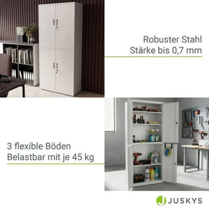 Aktenschrank Büroschrank aus Metall Weiss