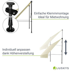 Klemmmarkise Kapstadt 200x120 cm Beige