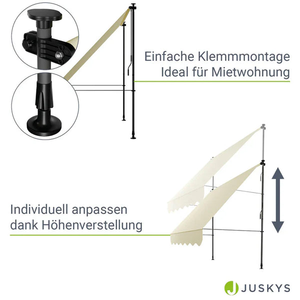 Klemmmarkise Kapstadt 200x120 cm Beige