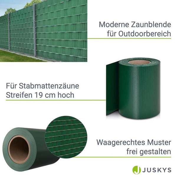 4er Set Doppelmattenzaun & Einzelmattenzaun Sichtschutz Grün