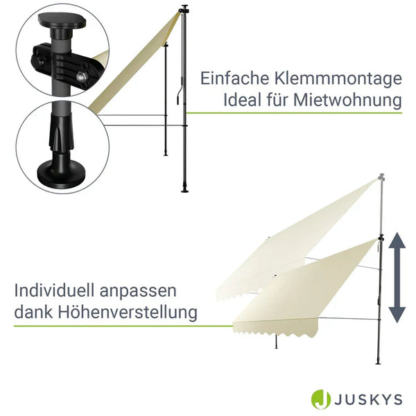 Klemmmarkise Kapstadt 350x120 cm Beige