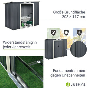 Metall Geräteschuppen Gerätehaus M mit Pultdach in anthrazit