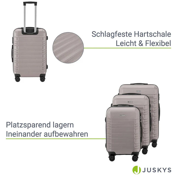 Hartschalen Kofferset Rom 3 tlg Beige