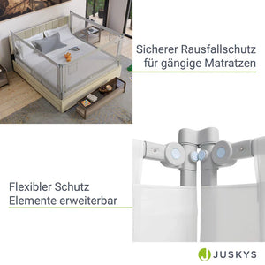 Baby Bettgitter Jaron Rausfallschutz 180 cm Grau