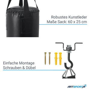 Boxsack Set 10 kg für Kinder mit Boxhandschuhen