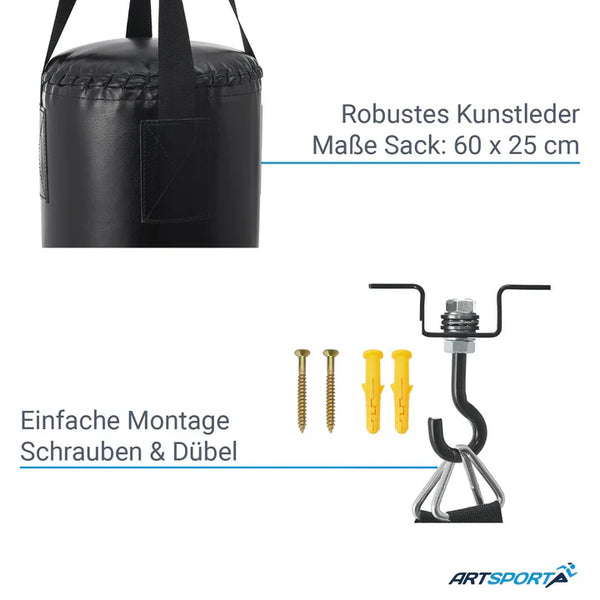 Boxsack Set 10 kg für Kinder mit Boxhandschuhen