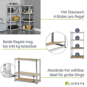 2er Set Lagerregal "Easy" 160 x 80 x 40 cm