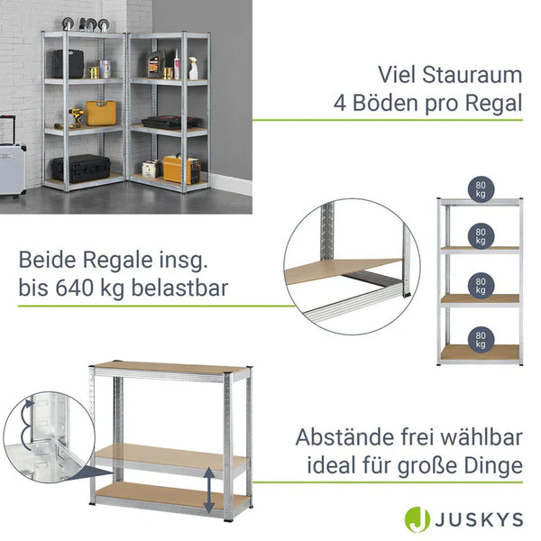 2er Set Lagerregal "Easy" 160 x 80 x 40 cm
