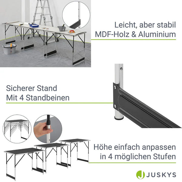 3er Set Klapptisch Alu Multifunktionstisch 3-teilig Schwarz