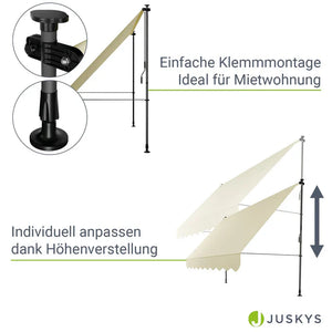 Klemmmarkise Kapstadt 300x120 cm Beige