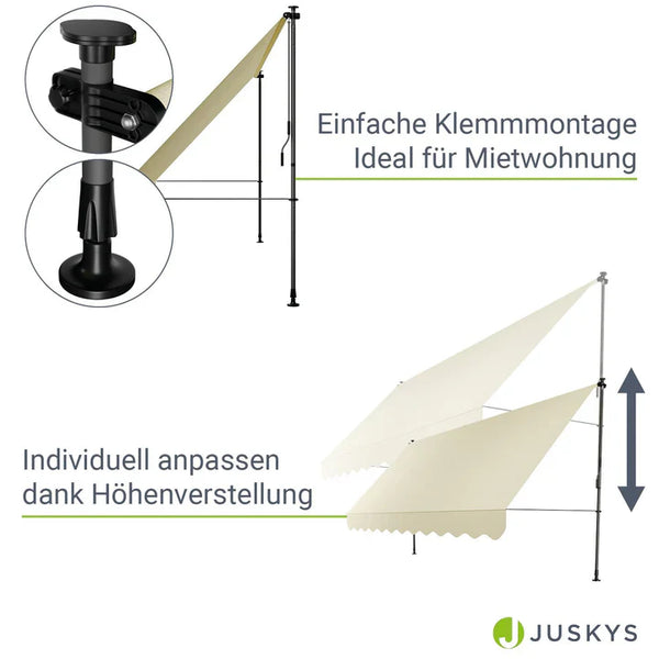 Klemmmarkise Kapstadt 400x120 cm Beige