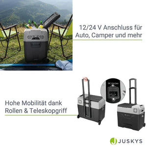 Kompressor Kühlbox Yukon 50 l mit 12/24 & 230 V Anschluss, App-Steuerung und USB-Ladebuchse - Grau