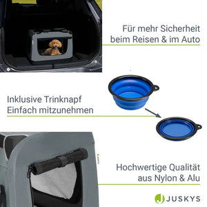 faltbare Hundetransportbox Lassie M Grau