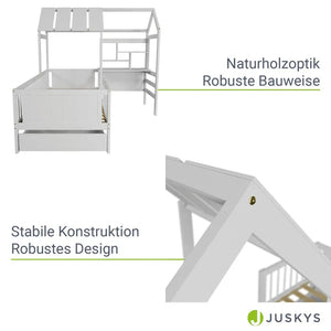 Kinderbett Yari mit Tisch und Stuhl Weiss