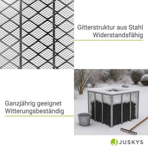 Metall Komposter für Gartenabfälle 800L Silber