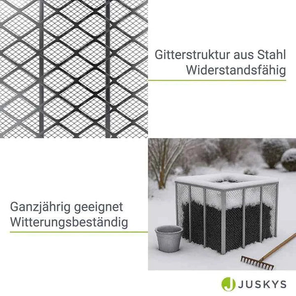 Metall Komposter für Gartenabfälle 800L Silber