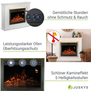 Elektrischer Kamin rechteckig 1000/2000 Weiss