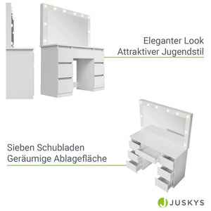 Schminktisch mit Spiegel Lilia mit Hocker Melly