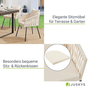 2er-Set Rope Gartenstühle Inkl. Kissen Beige