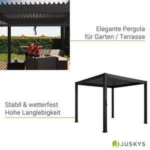 Pergola Lamellendach Tahiti 3x4 m mit verstellbaren Lamellen Anthrazit